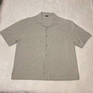 Nike Golf Men's Button-Up Shirt XL Beige Short Sleeve 100% cotton